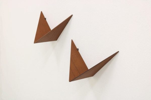 POUL CADOVIUS, PAIR OF BUTTERFLY SHELVES, TEAK