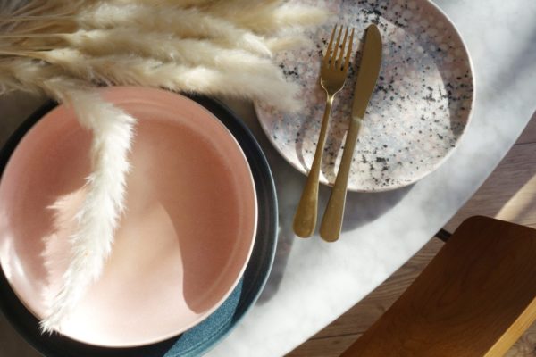 pink plate bowl